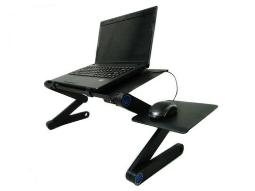 Regulowane biurko aluminiowe składane alogy z wentylatorem na laptop pc
