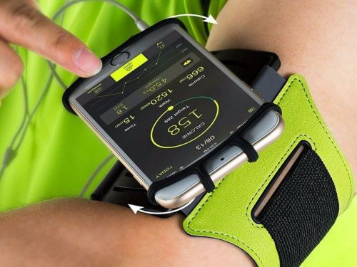 Etui opaska sportowa armband vup+ na ramię do telefonu zielone