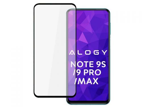 Szkło alogy full glue case friendly do redmi note 9s/pro/ pro max + szkło alogy obiektyw