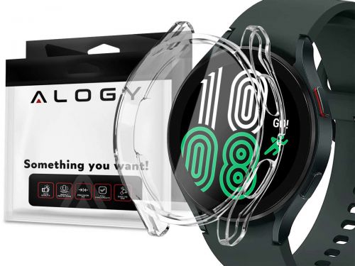Etui silikonowe alogy case do samsung galaxy watch 4 44mm przezroczyste