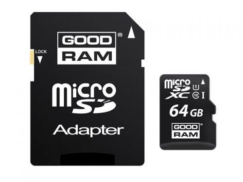 Goodram microsdxc 64gb class 10 karta + adapter + czytnik