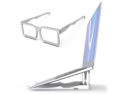 Podstawka uchwyt alogy okulary pod laptop tablet 15.6 cali srebrna