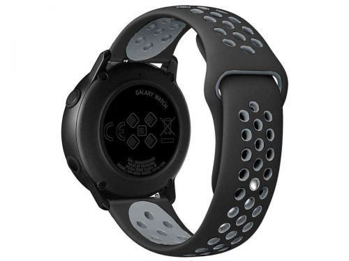 Gumowy uniwersalny pasek sportowy alogy soft band do smartwatcha 22mm czarno-szary