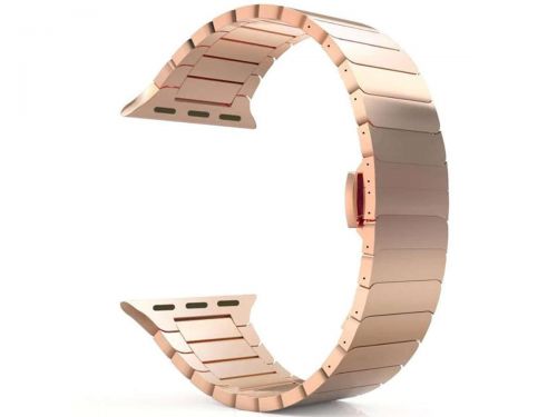 Bransoleta alogy stainless steel do apple watch 42/44/45mm różowe złoto