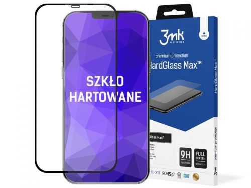 Szkło 3mk hardglass max do apple iphone 12 pro max black