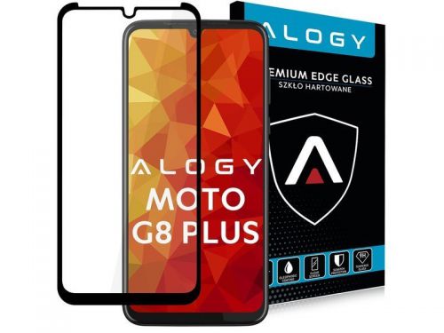 Szkło alogy full glue case friendly do motorola moto g8 plus czarne