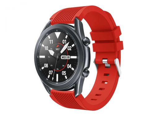 Pasek sportowy guma do samsung gear s3 / watch 46mm czerwony (22mm) + szkło