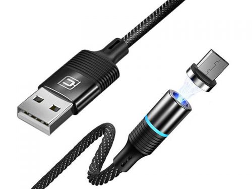 Kabel magnetyczny cafele micro usb 3a 1.2m quick charge black