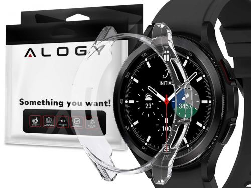 Etui silikonowe alogy case do samsung galaxy watch 4 classic 46mm przezroczyste