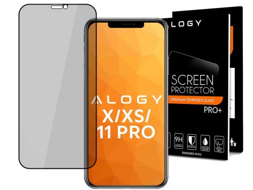 Szkło hartowane 3d alogy anti-spy privacy glass do iphone x/ xs/ 11 pro