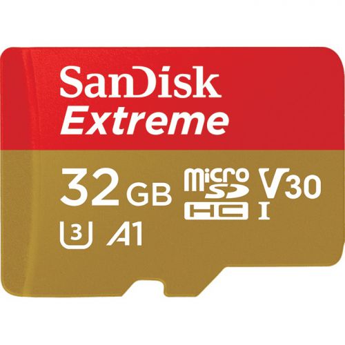 Karta pamięci sandisk extreme microsdhc 32gb 100/60 mb/s a1 c10 v30 uhs-i u3 - możliwość montażu - z